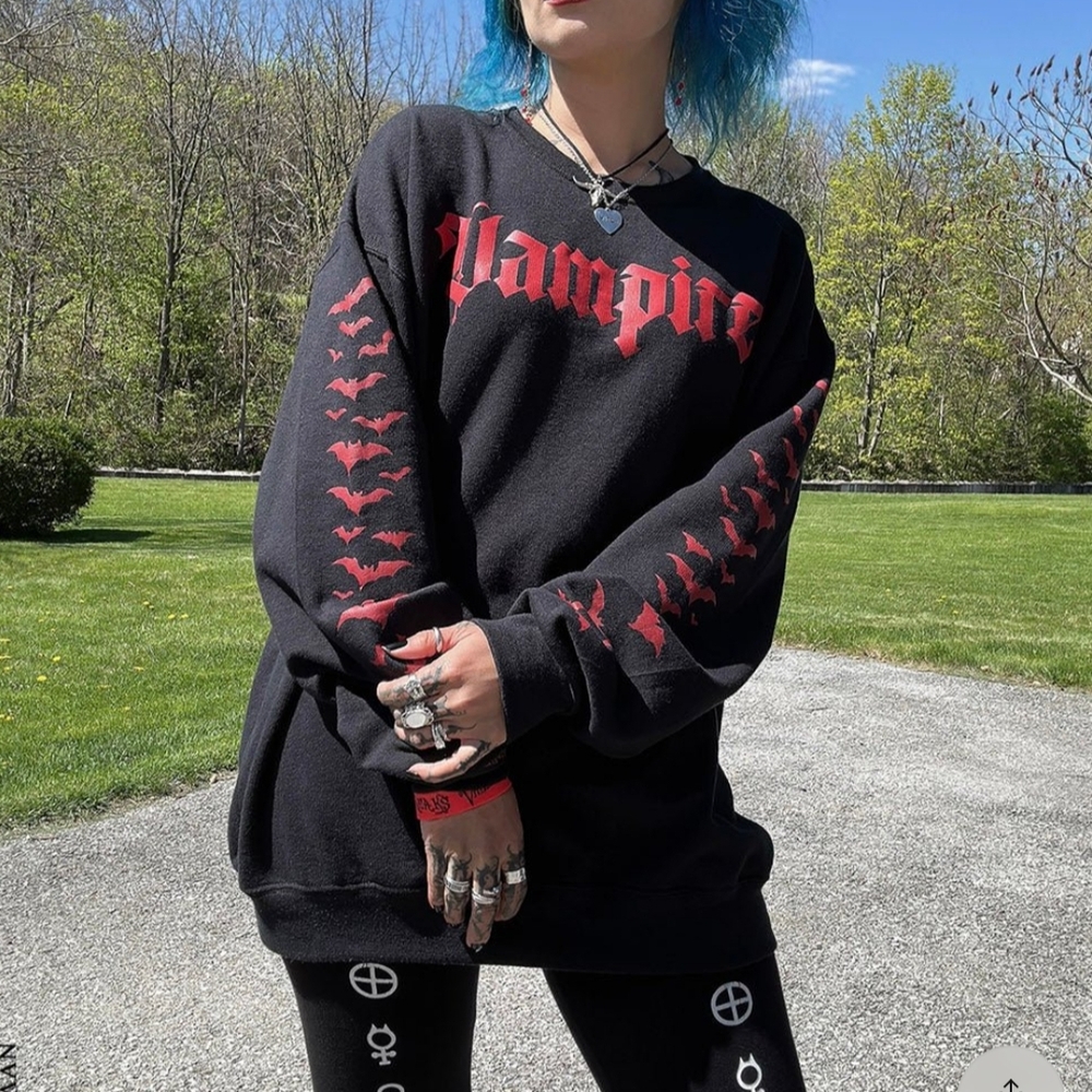 Vampire Black and Red Men's Sweater - Picture 2 of 5